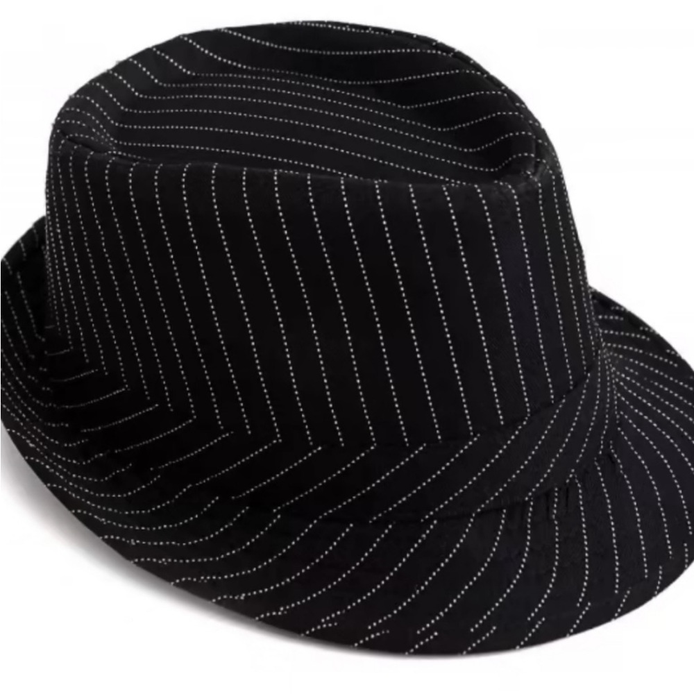 LIDS Black with white pin stripes Vintage pin striped 1920s Fedora Classic hat